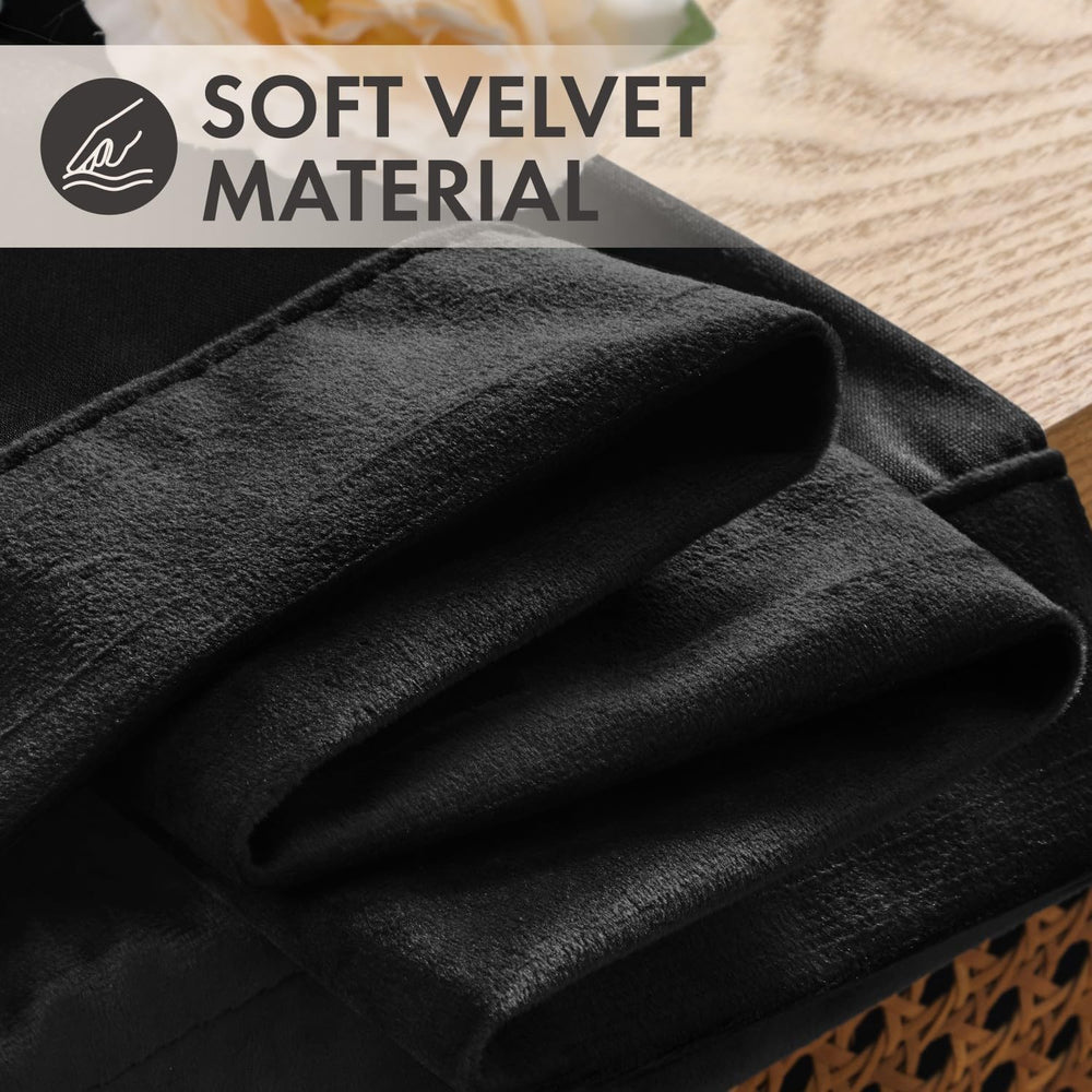 MIULEE Black Velvet Curtains 4 Panels Set Back Tab 40 x 84 Inch Long