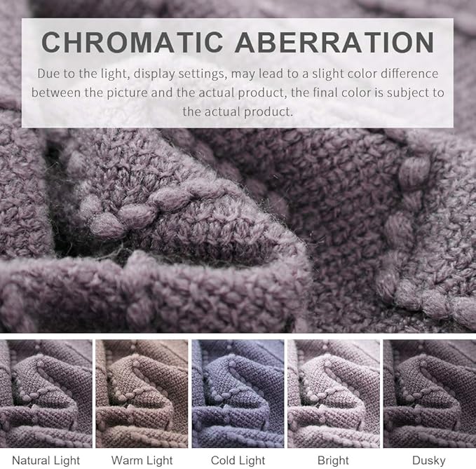 BOURINA Dark Lavender Throw Blanket 50 x90 Inches Textured Solid Soft Sofa - Image 8