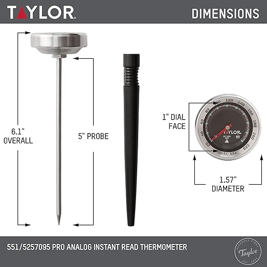 Taylor Pro Series Analog Instant Read Thermometer, Temperature Monitoring: 120F - Image 3