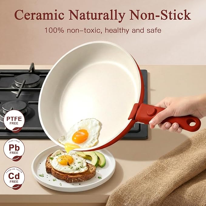 GiPP 5PCS Pots and Pans Set Non Stick, Nonstick Cookware Set Detachable Handle