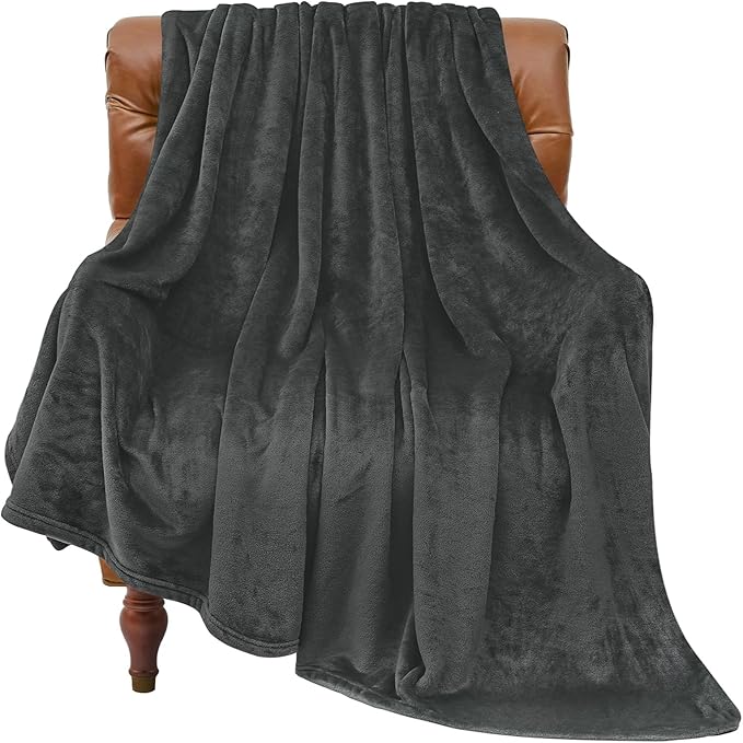 BEDELITE Fleece Blanket Charcoal Grey Throw Blankets by BEDELITE