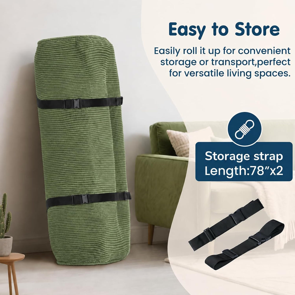 8 Inch Futon Mattress Queen Size, Green (Frame Not Included)