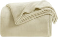 KMUSET Super Soft Throw Blanket Premium Silky Flannel Fleece Twin Size Beige by COZYBLANKETHappyHomeLife