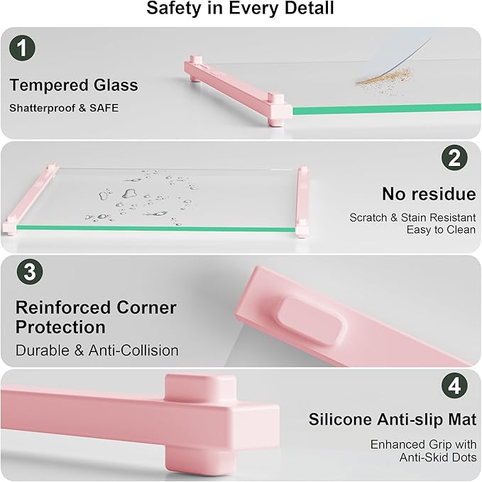 2PCS Glass Cutting Board with Silicone Grip, 80% Stronger Shatter Resistance - Image 5