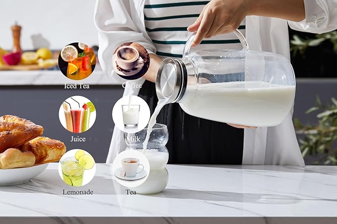 Purefold Pitcher with Lid, 109 Ounces Water Pitcher, Heat Resistant Leakproof - Image 7