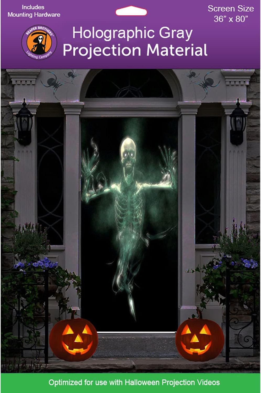 36" x 80" Gray Door Holographic Rear Projection Screen with Mountin...