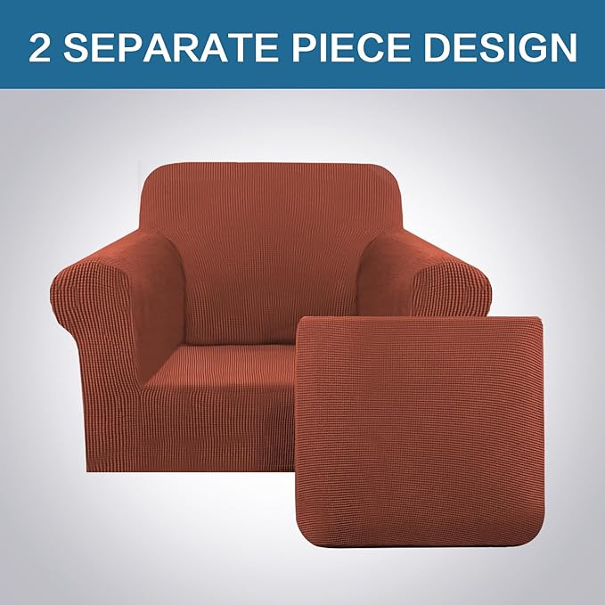 H.VERSAILTEX 2 Piece Couch Cover Stretch Stylish Chair Cover Furniture - Image 3