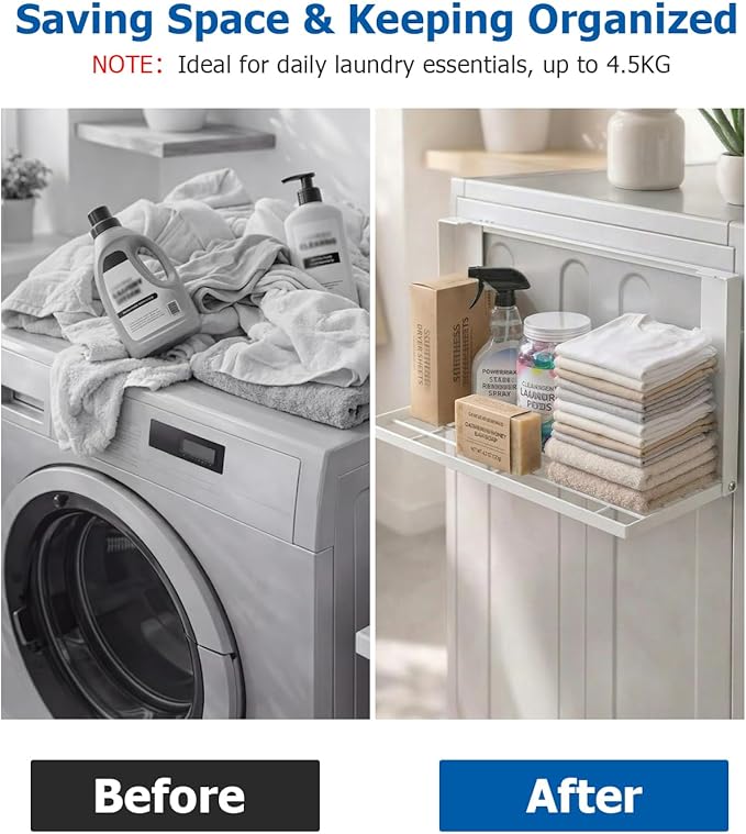 Magnetic Laundry Shelf for Washing Machine, Organize Laundry Essentials - Image 2
