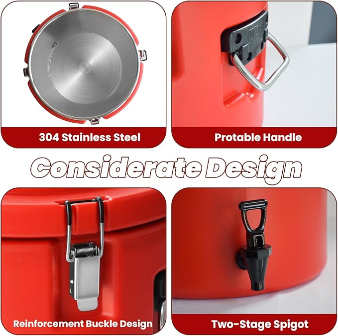 20L/5Gal Insulated Beverage Dispenser, Ice & Hot Drink Dispenser