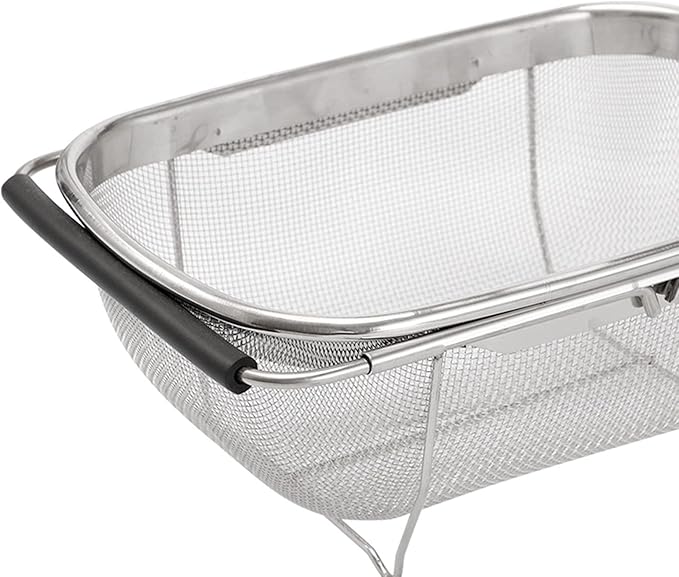 AJIODA Over The Sink Colander, 4 Quarts Stainless Steel Oval Colander - Image 6