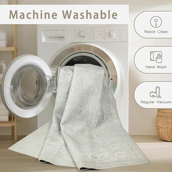 Washable Rugs 5x7 Area Rugs for Living Room, Large Carpets, Ultra Soft Faux - Image 4