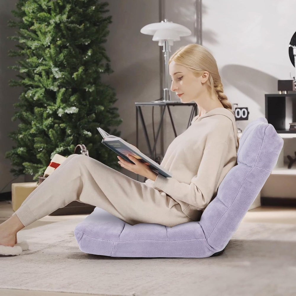 S AFSTAR Cushioned Floor Chair, 14-Position Adjustable Padded Lazy Recliner w...