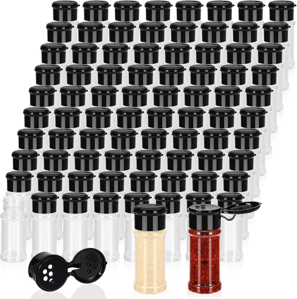Amyhill 100 Pcs Plastic Spice Bottles Spice Jars