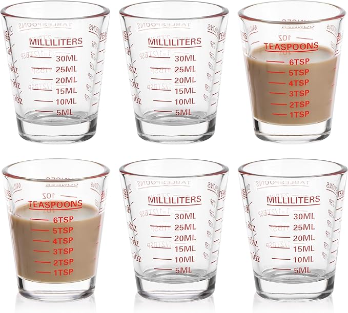 SAIAOKJ Shot Glasses Measuring Cup Set 6 Pack Espresso Shot Glasses Liquid by SAIAOKJ