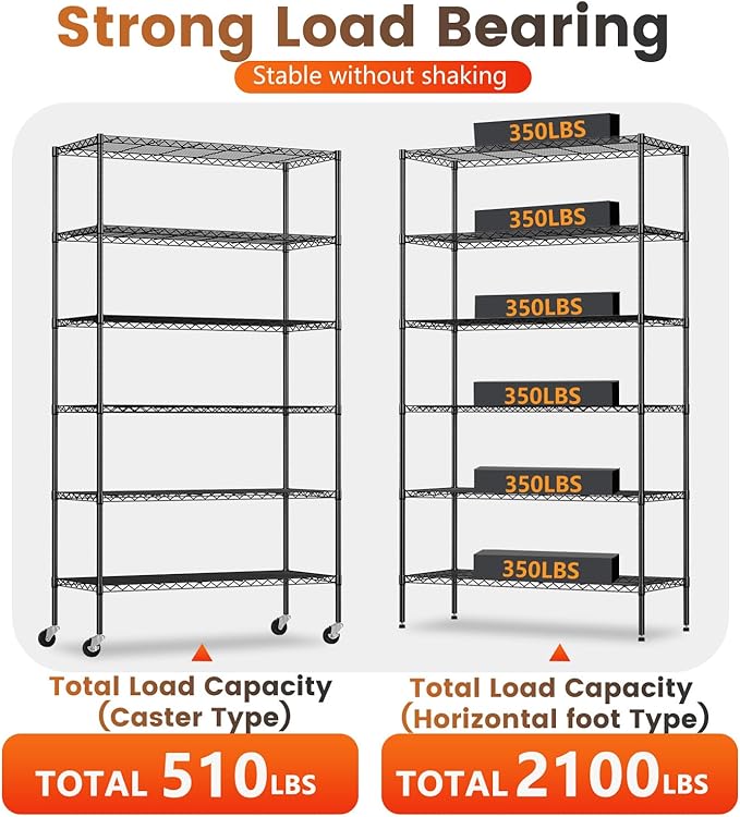 BestOffice | 6-Tier Wire Storage Shelves