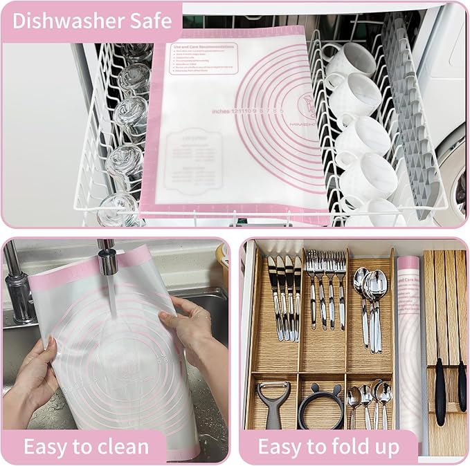 Silicone Pastry Mat for Dough Rolling, Extra Large Silicone Baking Mat - Image 6