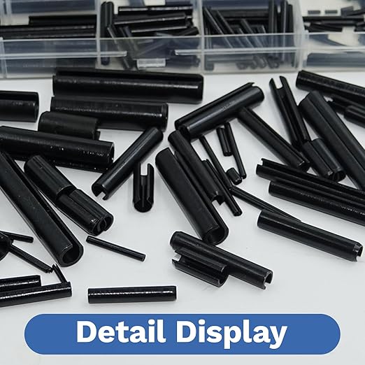 248 Pcs SAE Roll Pin Assortment Set Steel Split Expansion Pin 10 Sizes 1/16 - Image 3