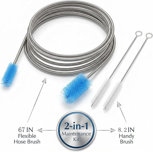 67" Flexible Drain Brush Set, Double Ended Long Hose Pipe Cleaner - Image 2