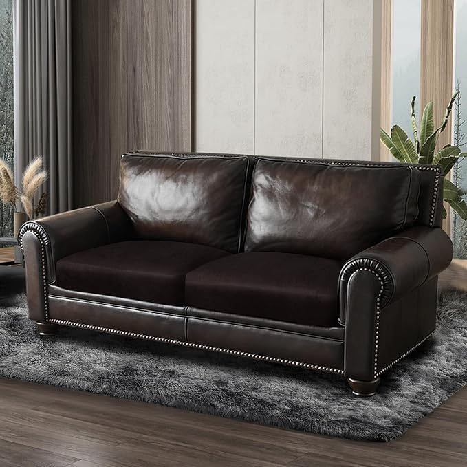 Leather Look Couch Cushion Covers Sofa Seat Slipcovers Sets Couches Furniture - Image 8