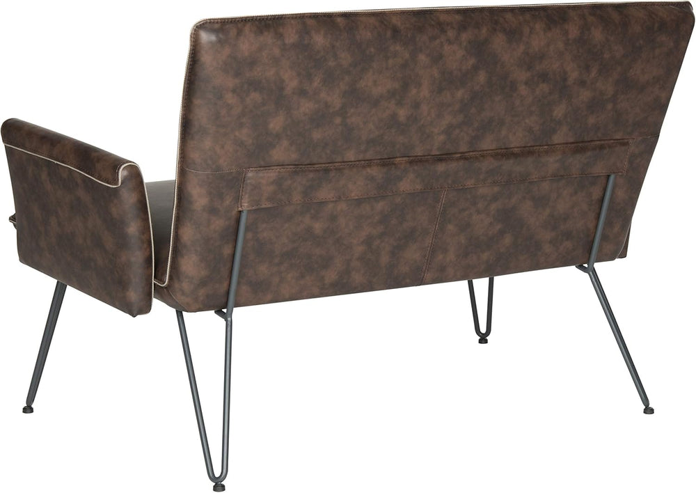 Safavieh Home Collection Johannes Mid-Century Modern Antique Brown Settee