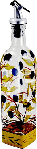 Grant Howard Athena Olives Hand Painted Glass Oil and Vinegar Cruet by Grant+Howard