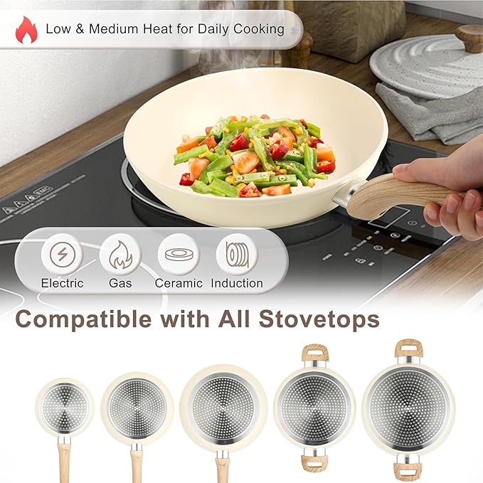 11 Pcs Pots and Pans Set, Nonstick Cookware Set - Image 3