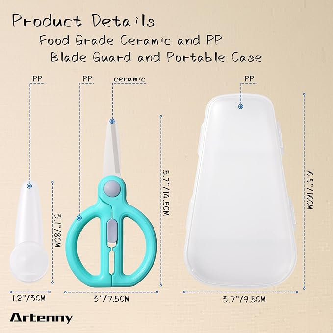 Baby Food Scissors with Travel Case, Ceramic Food Scissors Kids, Toddler - Image 6