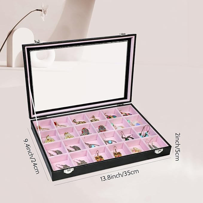 Stratalife Earring Organizer Velvet Jewelry Organizer Box Jewelry Display - Image 5