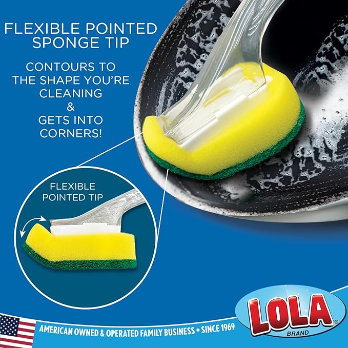 LOLA Soap Dispenser Dish Wand Sponge Head Refills, 12 Pack, Super Absorbent - Image 5