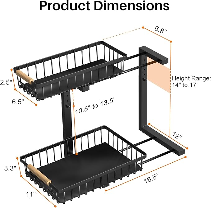 REALINN Under Sink Organizer, Height Adjustable Under Sink Organizers and - Image 5
