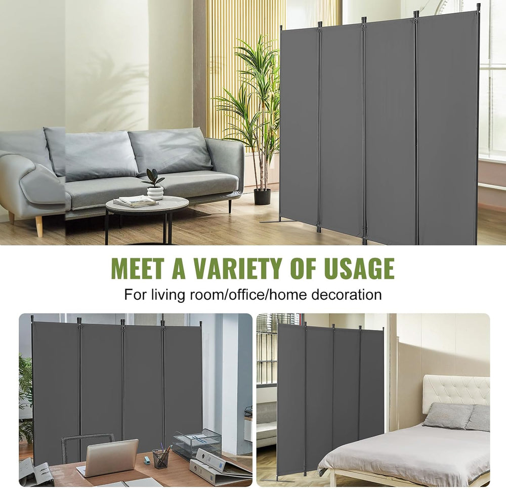 VEVOR 4 Panel Room Divider 89.8 x 67.9 in Folding Privacy Screen Partition