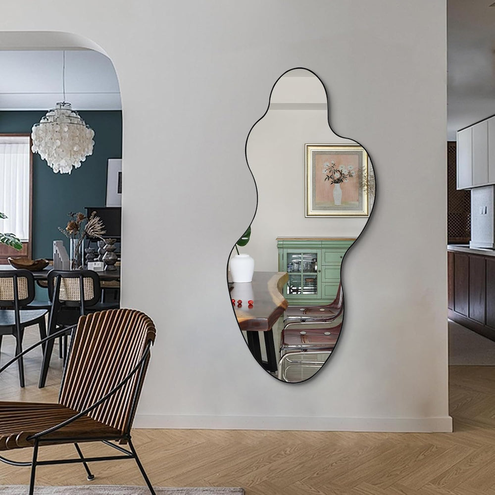 Irregular Wall Mirror, 55"x26" Asymmetrical Decorative Accent Mirro...