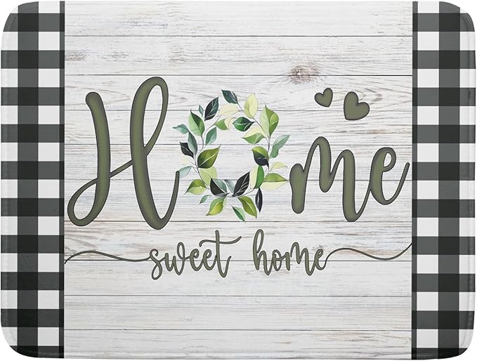 Giwawa Home Sweet Home Dish Drying Mat 18x24 Inch Spring Summer Green Leaf by Giwawa
