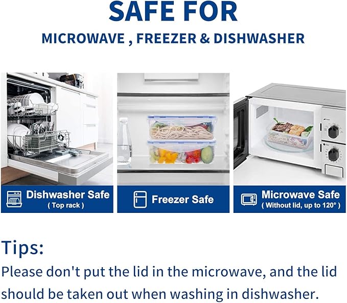 KIGI Food Storage Containers, 4 Sided Locking Lids, Leak-Proof & Stackable - Image 4