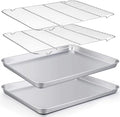 TeamFar Baking Sheet with Rack Set of 4, 20’’×14’’×1.2’’, Half Size Stainless by TeamFar