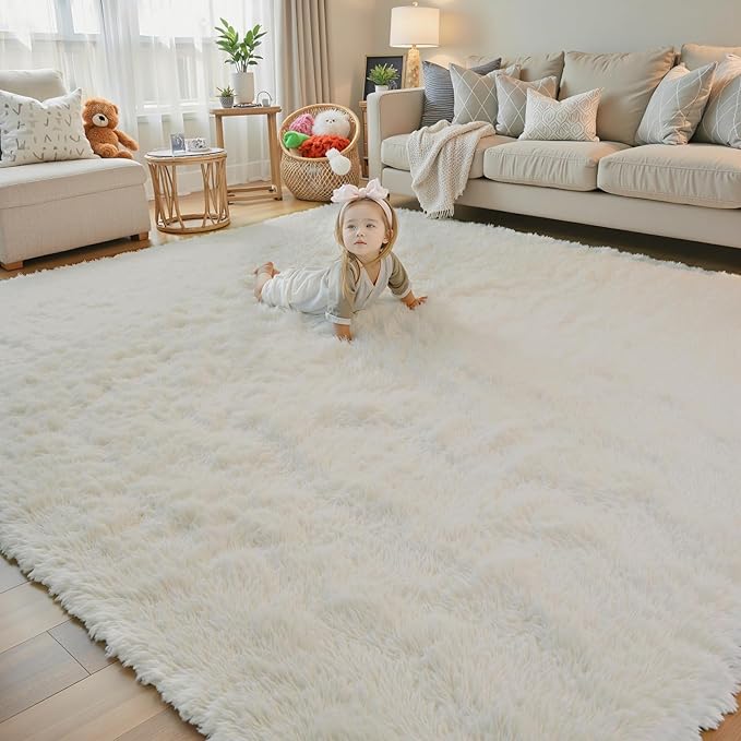 8x10 Area Rugs for Living Room Bedroom, Large Area Rug Shaggy Carpet Soft Plush by Junhejiamei