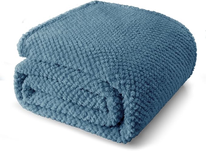 Whale Flotilla King Size Fuzzy Fleece Blanket, Fluffy Warm Soft Jacquard Bed by WHALEFLOTILLA