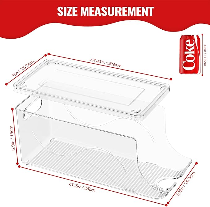 SCAVATA 4 Pack Stackable Refrigerator Organizer, Soda Can Dispenser Pop Cans - Image 4