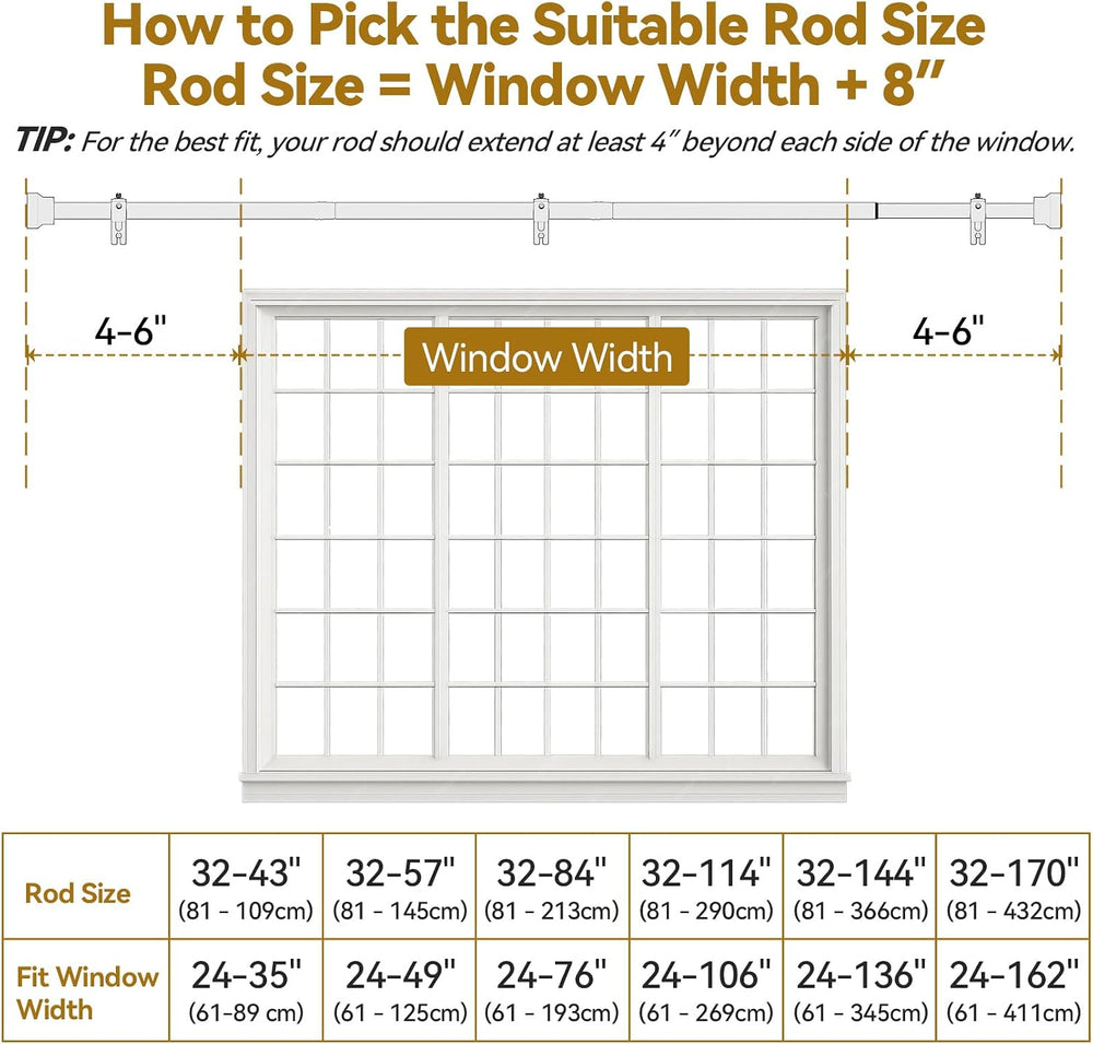 YaFex Curtain Rods 32-114 Inch, Heavy Duty 1 Inch Diameter Gold