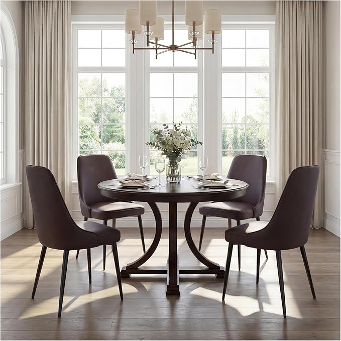 Modern Dining Chairs Set of 6, Faux Leather Upholstered Dining Room Chair Kit...