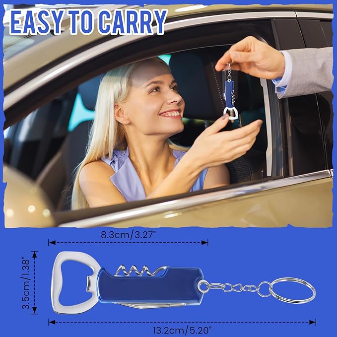 Ziliny 24 Pcs Bottle Opener Keychain Bulk Wine Bottle Beer Opener Keychain - Image 7