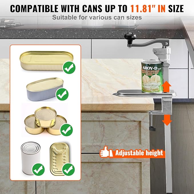 VEVOR Commercial Can Opener, Heavy-Duty Manual Tabletop Cans Opener