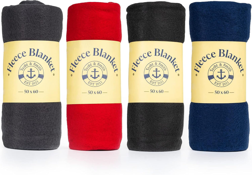 Yacht & Smith 12 Pack Of Soft Fleece Blankets 50 X 60, Lightweight, Cozy ...