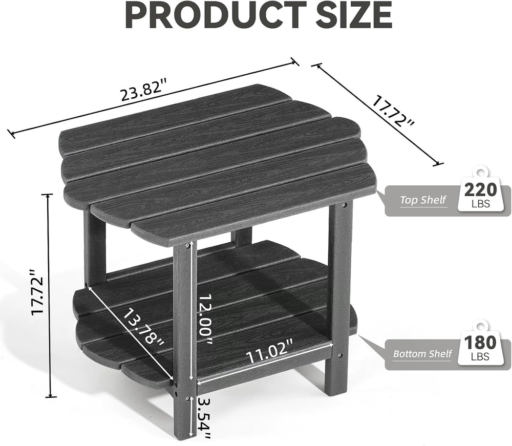 Small Outdoor Side Tables Modern 2-Tier Adirondack Table Rustic End Table HDP...
