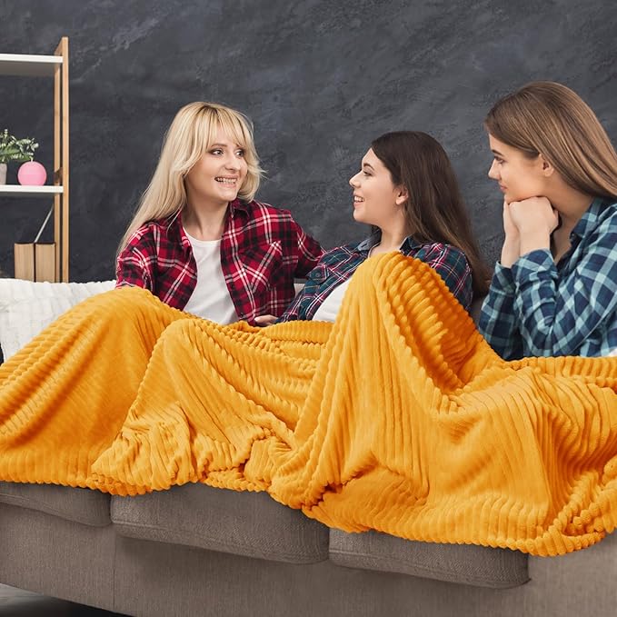 Buryeah 12 Pcs Flannel Throw Blanket Bulk 50 x 60 in Sleepover Blanket Outdoor - Image 4
