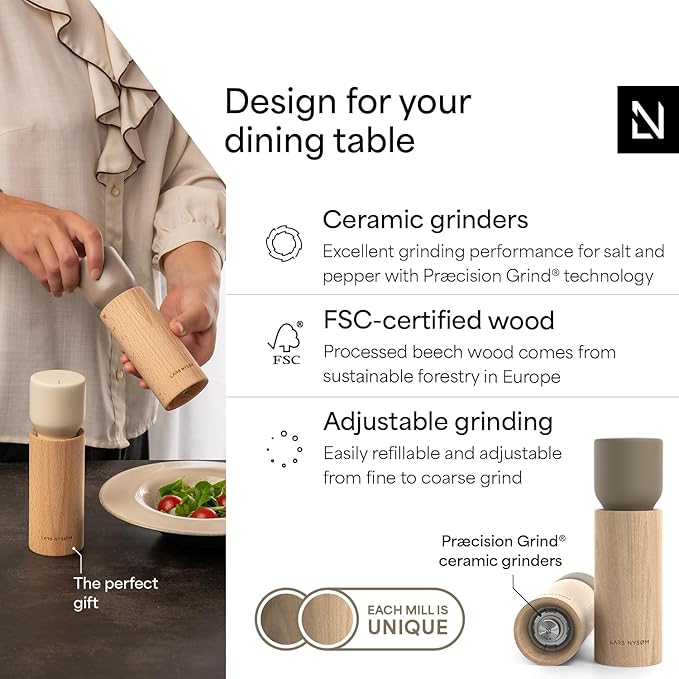 LARS NYSØM Wooden Salt and Pepper Grinder Set Manual - Image 2