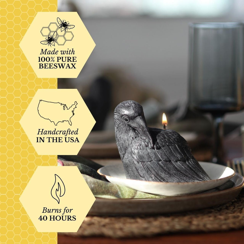 Big Dipper Wax Works Black Crow Candle – Handcrafted 100% Pure Beeswax, 4&quo...