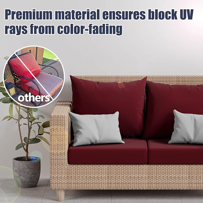 8Pcs Stretch Patio Cushion Covers, Outdoor Couch & Sofa Replacement Slipcovers - Image 3