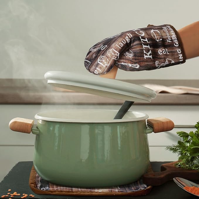 12 Pcs Farmhouse Kitchen Oven Mitts and Pot Holders Decor Sets 4 Wood Kitchen - Image 6