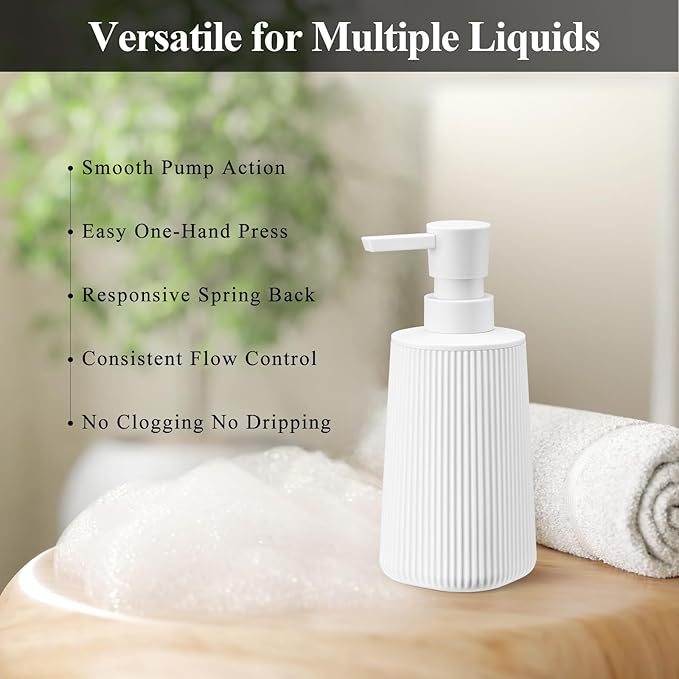 White Hand Soap Dispenser with No Rust Pump - Image 4